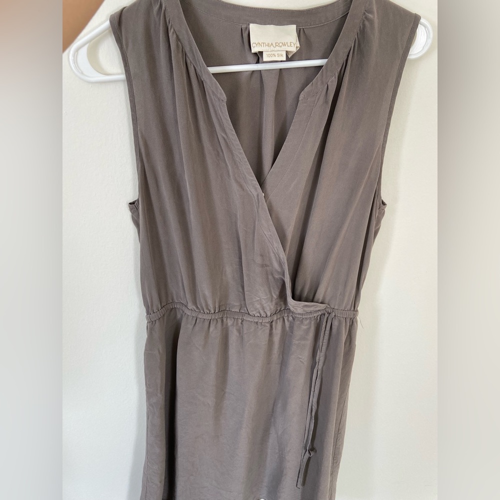 Gray 100% Silk Dress Cynthia Rowley